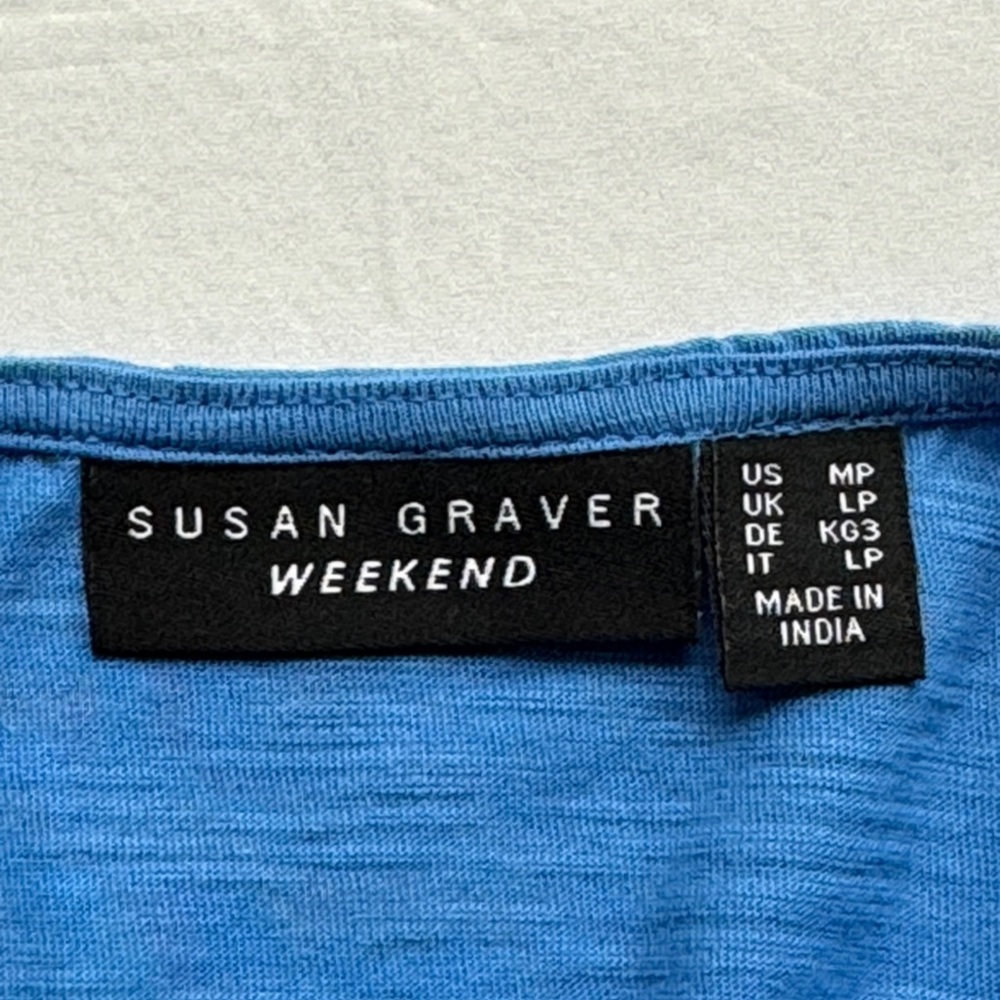 Brand New Susan Graver Sky Blue Embroidered Tank Top - Picture 6 of 13